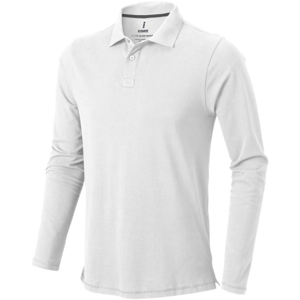 Oakville long sleeve men's polo - White / XS