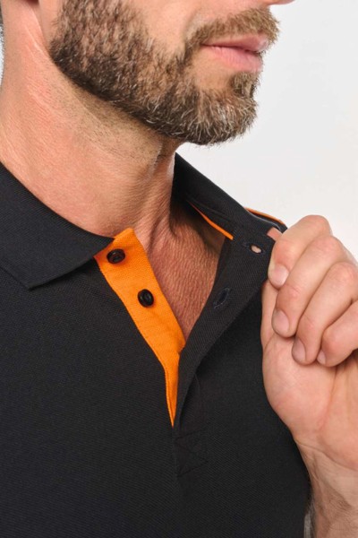 Muška kontrastna polo majica kratkih rukava Daytoday - Bijela / Navy / 3XL