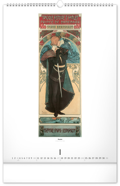 Notique Nástěnný Kalendář Alfons Mucha 2027, 33 x 46 cm