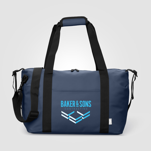 Sac de voyage Malmö recyclé – 30 L - Bleu marine / Sérigraphie