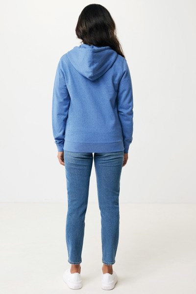 Mikina na zips s kapucňou Iqoniq Abisko z recykl. bavlny - Heather Blue / XXXL