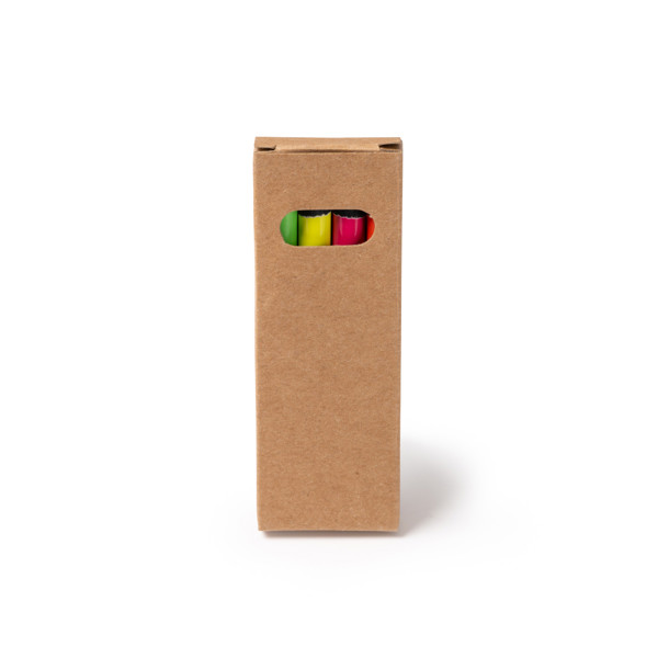 Personalised fluorescent pencil set in black wood with kraft box