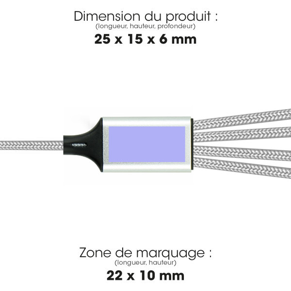 RENKEI - CÂBLE DE CHARGE 4 EN 1 20W EN MATÉRIAUX RECYCLÉS