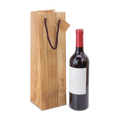 WOOD EFFECT PAPER BAG FOR 1 BOTTLE "ABETO"