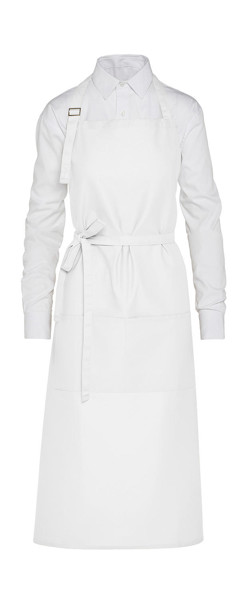 Amsterdam - Recycled Bib Apron With Pocket - White / ONE SIZE