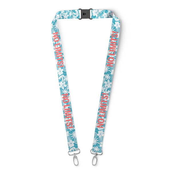 Lanyard de poliéster reciclado (rPET) sublimado con 2 clips - 25mm width / L1 Mosquetón ovalado / Cierre de seguridad