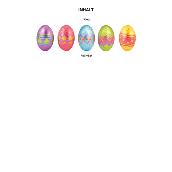 Kleines Präsent, Weiß / 1 Klett Osterei, Vollmilchschokolade, 6,3 G