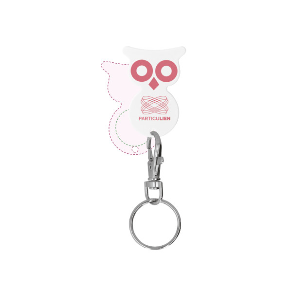KEY HOLDER CARABINER WITH OWL SHAPED TOKEN