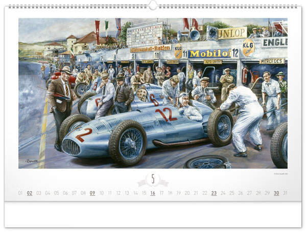 Notique Nástěnný Kalendář Oldtimers – Václav Zapadlík 2027, 64 x 42 cm