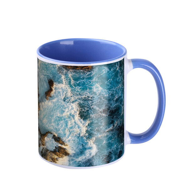 Sublimation mug Tomek Art Duo 300ml white/reflex blue