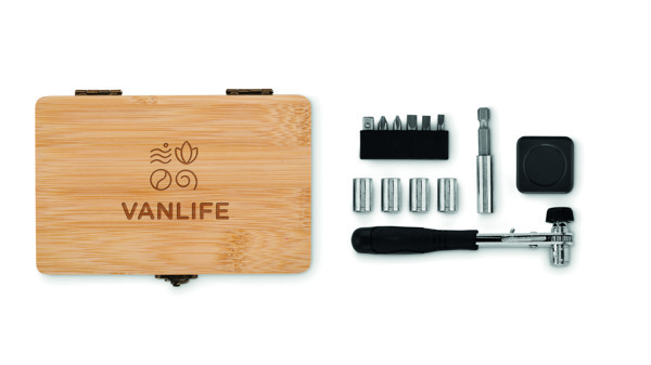 Furobam tool set, 13 pieces,bamboo case