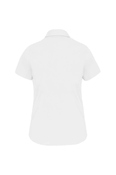 Ladies' Short-Sleeved Cotton/Elastane Shirt - White / 2XL