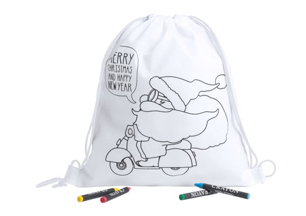 Colouring Drawstring Bag Kertran - White