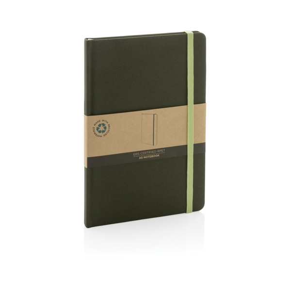 GRS certified RPET A5 notebook - Green / Green
