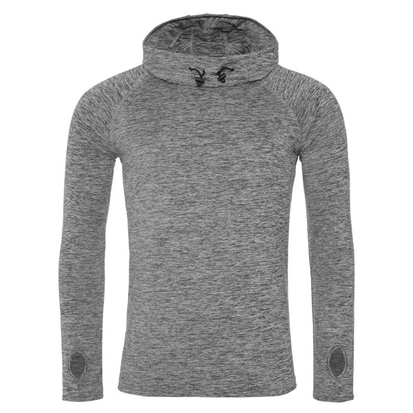 Mens Cool Cowl Neck Top - Grey Melange / M