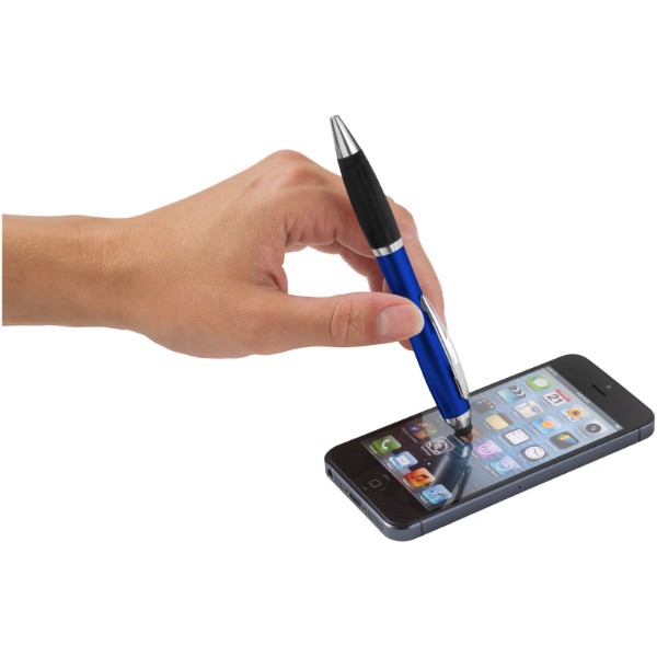 Nash Stylus Kugelschreiber farbig mit schwarzem Griff (blaue Mine) - royalblau / schwarz