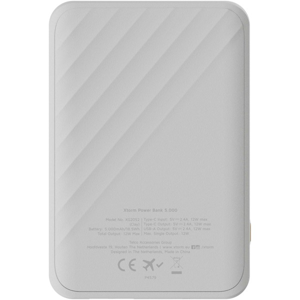 Batterie de secours à charge rapide Xtorm XG205 Go2 de 12 W et 5 000 mAh - Blanc