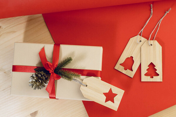Étiquette cadeau en bambou BamTag, étoile - Naturelle