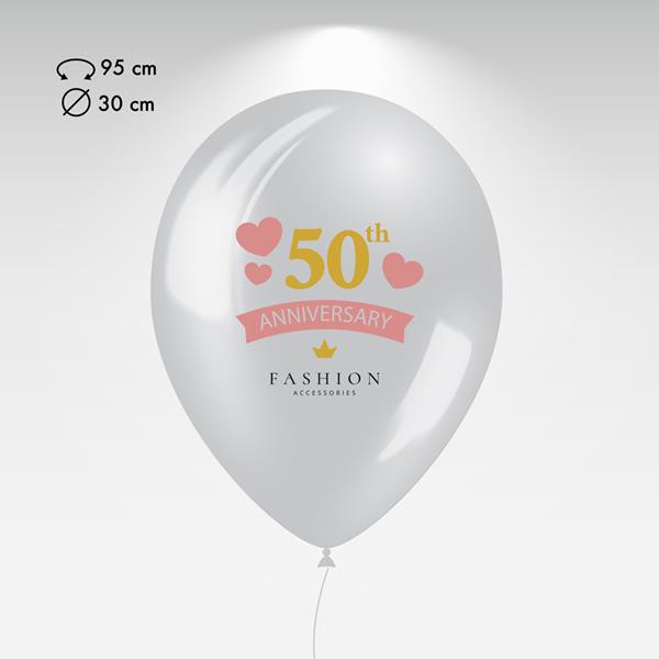 Balão Hg95i Personalizado Em Cor Metálica, 1 Face 3 Cores - Branco