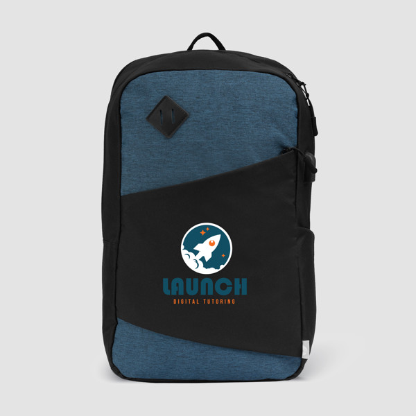 Techpack - 300D rPET Sac à dos pour navetteur - Bleu marine / Transfert de chaleur