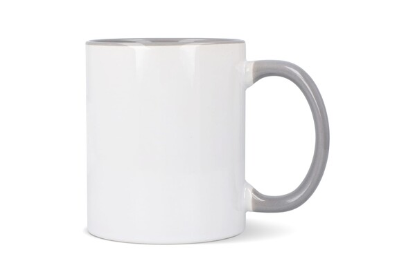 Mug subli Oslo coloré à l'intérieur & anse 300ml - Blanc / Gris