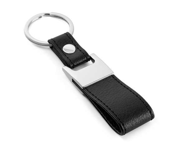 BLACKWALL. Keyring in metal and imitation leather