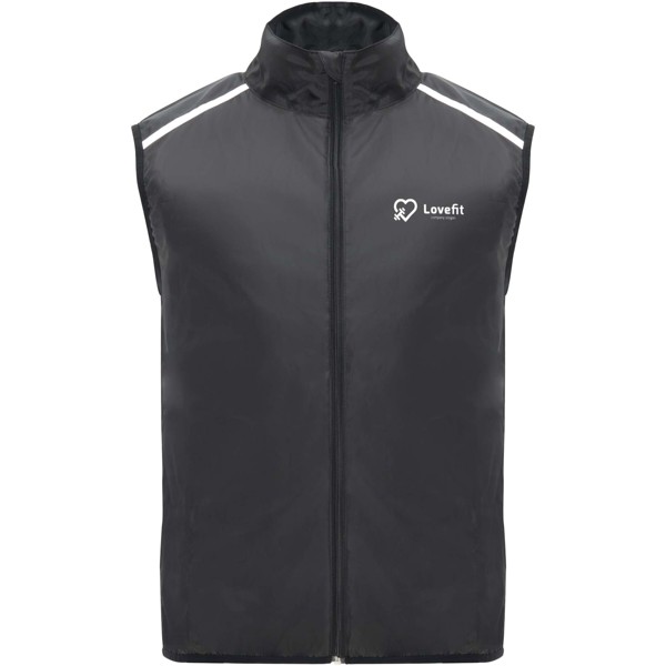 Jannu unisex lightweight running bodywarmer - Solid Black / M