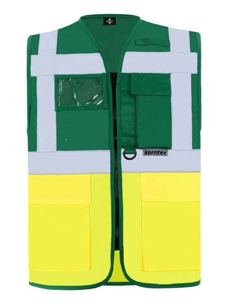 Multi Functional Vest 'Berlin' - Paramedic Green / Yellow / S