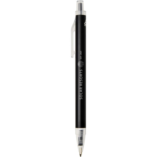 Spectrum recycled aluminium ballpoint pen (blue ink) - Black