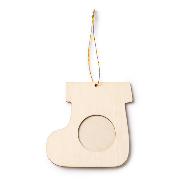 Personalised wooden Christmas photo frame ornament for 4.5 cm photos