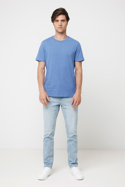 T-shirt en coton recyclé non teinté IQONIQ Manuel - Heather Blue / L