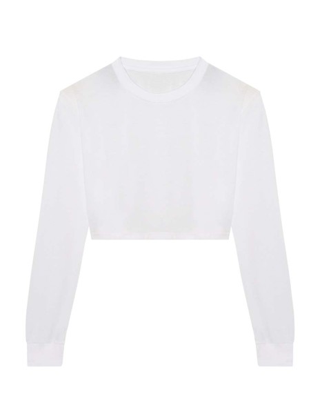 Women's L/S Cropped T - Solid White / XS
