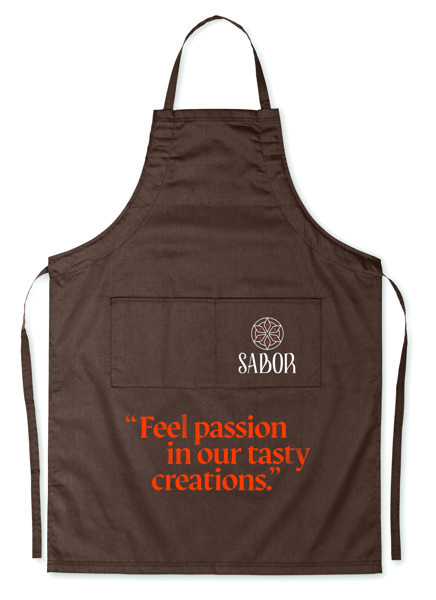 Tablier de cuisine ajustable Fitted Kitab Granada - Chocolat