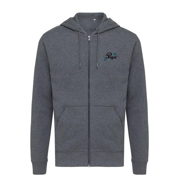 Iqoniq Abisko recycled cotton zip through hoodie - Heather Anthracite / M