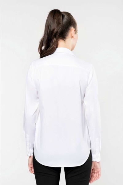 Ladies' Long-Sleeved Twill Shirt - White / 2XL