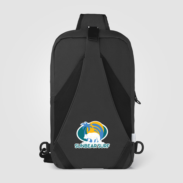 Coastal Threads™ Repreve® Dual Carry Sling Bag - 9 L - Black / Silkscreen