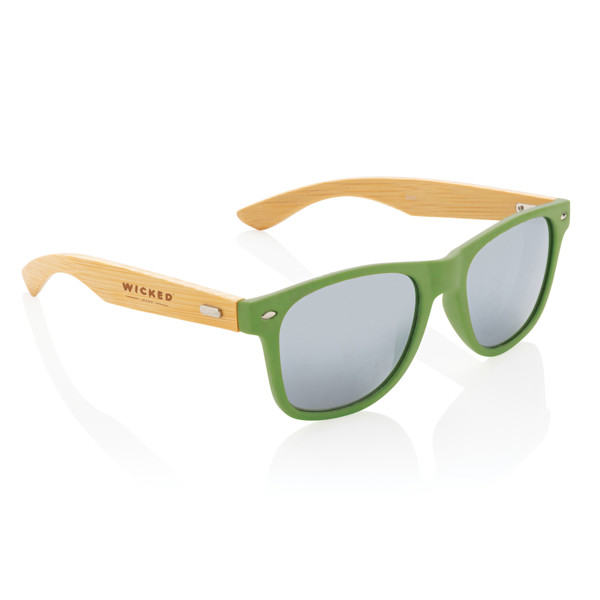 Lunettes de soleil en bambou et plastique recyclé RCS - Vert