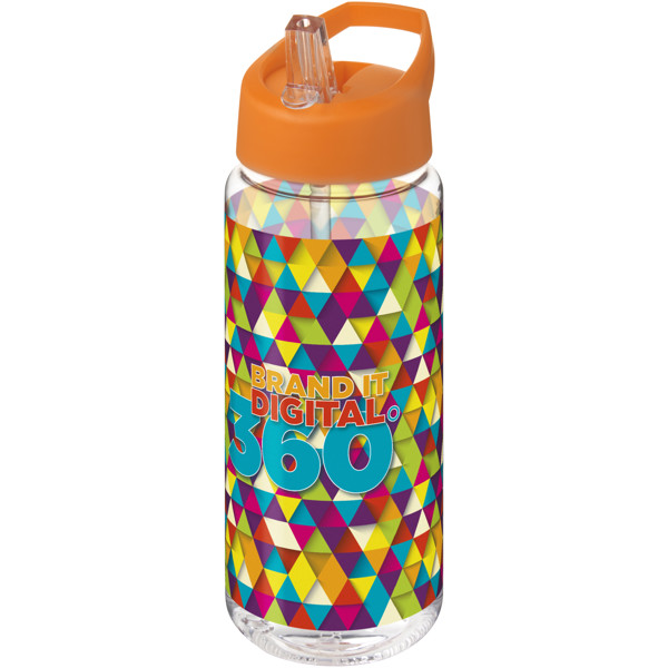 H2O Active® Octave Tritan™ 600 ml spout lid sport bottle - Transparent Clear / Orange