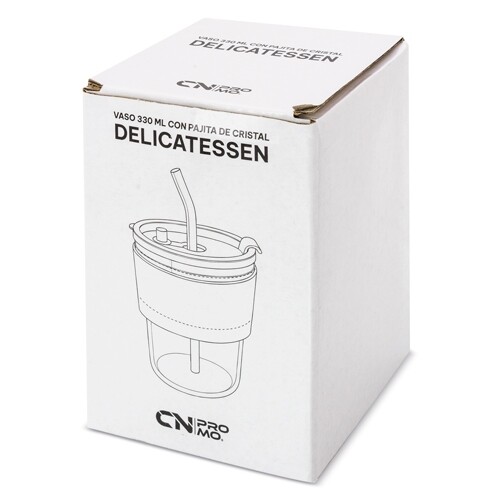 330 ML GLASS WITH STRAW “DELICATESSEN”