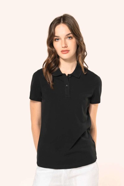 Ladies' Short-Sleeved Supima® Polo Shirt - White / S