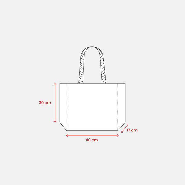 Jute Bag With Long Rope Handles And Coloured Inserts. With Gusset