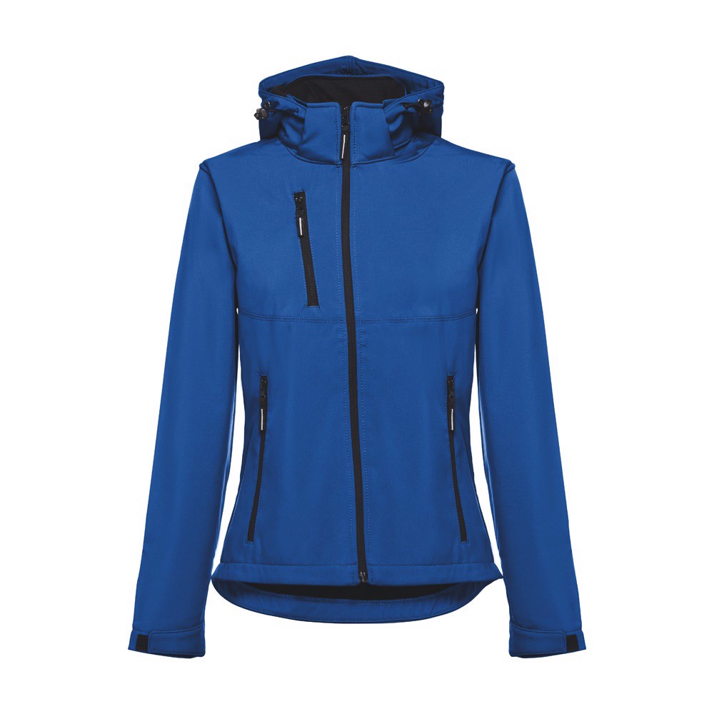 THC ZAGREB WOMEN. Women's softshell with removable hood - Royal Blue / XL