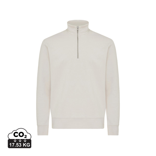 IQONIQ Elgon recycled cotton quarter zip sweater - Ivory White / XXXL