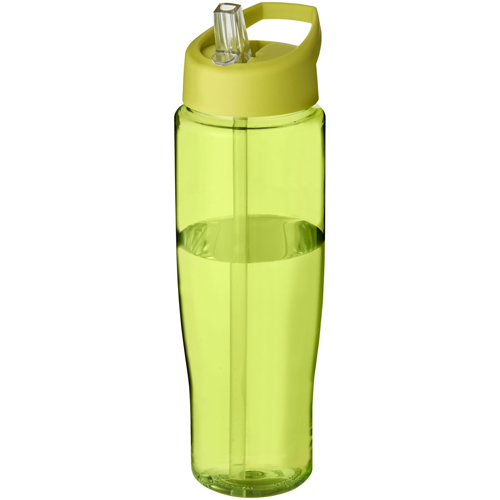 Bidon H2O Tempo® o pojemności 700 ml z wieczkiem z słomką - Przezroczysty limonkowy / Limonka