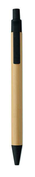 Stylo à bille en bambou Itea Colour - Noir