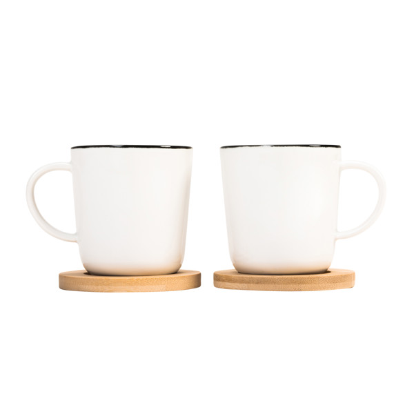 Kerala set of 2 ceramic mugs - White