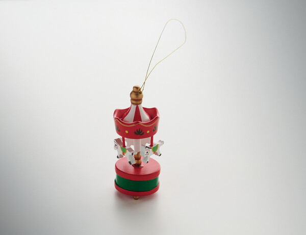 Wooden carousel ornament Whirl - Red