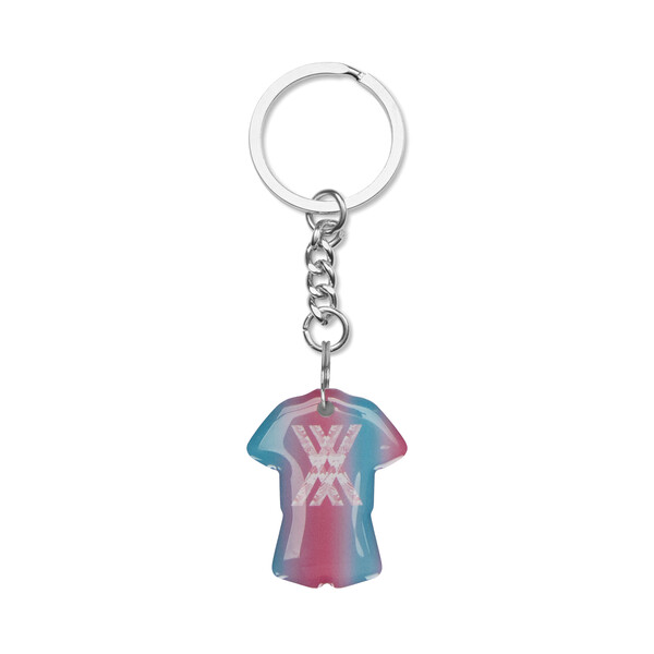 Custom shape Pre-programmed NFC keyring with doming - M3 flat split ring / Tissue paper wrapping