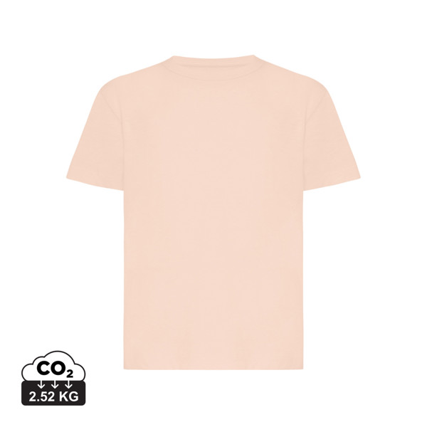 Iqoniq Koli kids lightweight recycled cotton t-shirt - Peach Nectar / 78