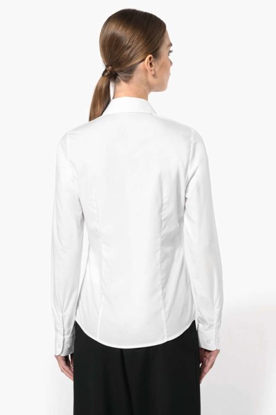 Ladies’ Long-Sleeved Cotton Poplin Shirt - White / L